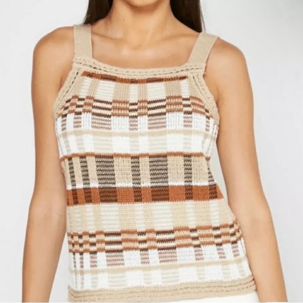 Banana Republic Multicolor Striped Knit Top Crochet Sz. XS Relaxed Fit